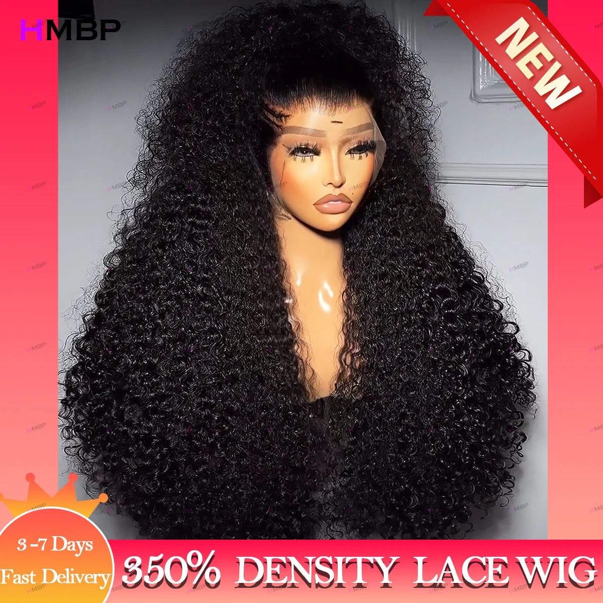 250 Density 13x6 HD Lace Frontal Wig Kinky Curly Glueless Preplucked Human Wigs Ready To Go Brazilian Wigs 100 % Remy Human Hair