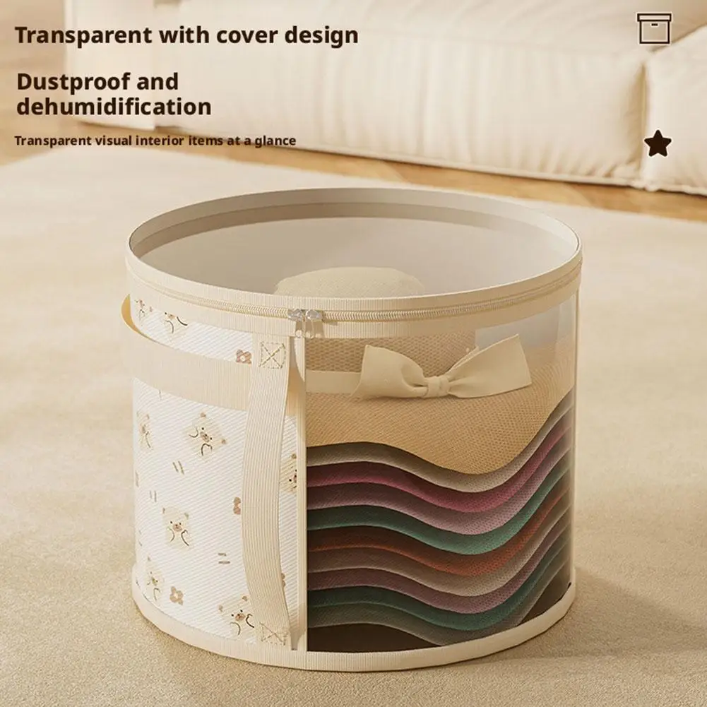 

Clear PVC Hat Storage Box Zipper Closure Dustproof Foldable Stackable Container for Cowboy Sun Hats Home Wardrobe Organizer R1F3