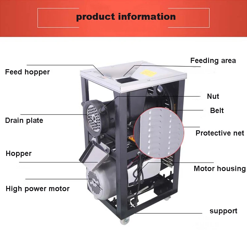 Máquina De Moedor De Carne Elétrica, Triturador De Osso, Moedor De Peixe, Triturador De Osso, Comercial, De Alta Potência