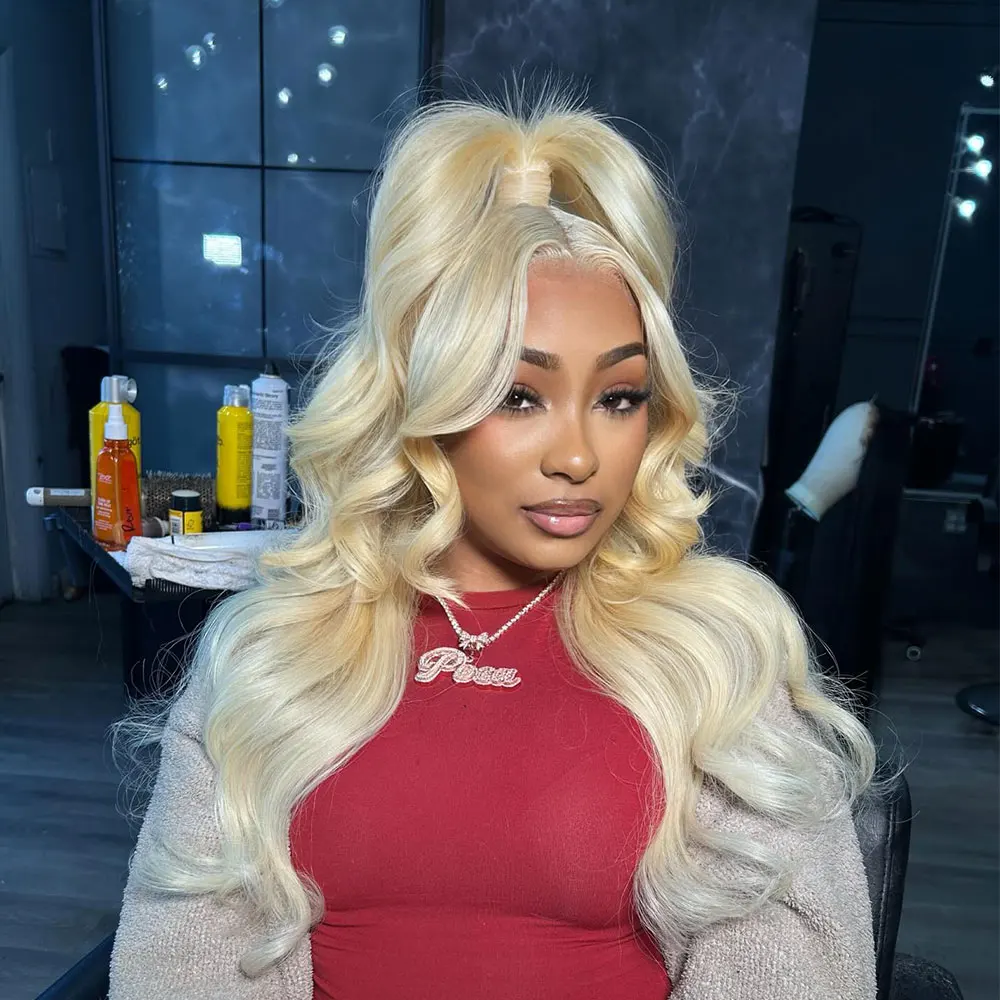 

40-дюймовый парик из натуральных волос с HD-кружевом 13x6, плотность 250%, цвет 613, блонд, с эффектом Body Wave, предварительно выщипанный, парик из натуральных волос с кружевом 13x4