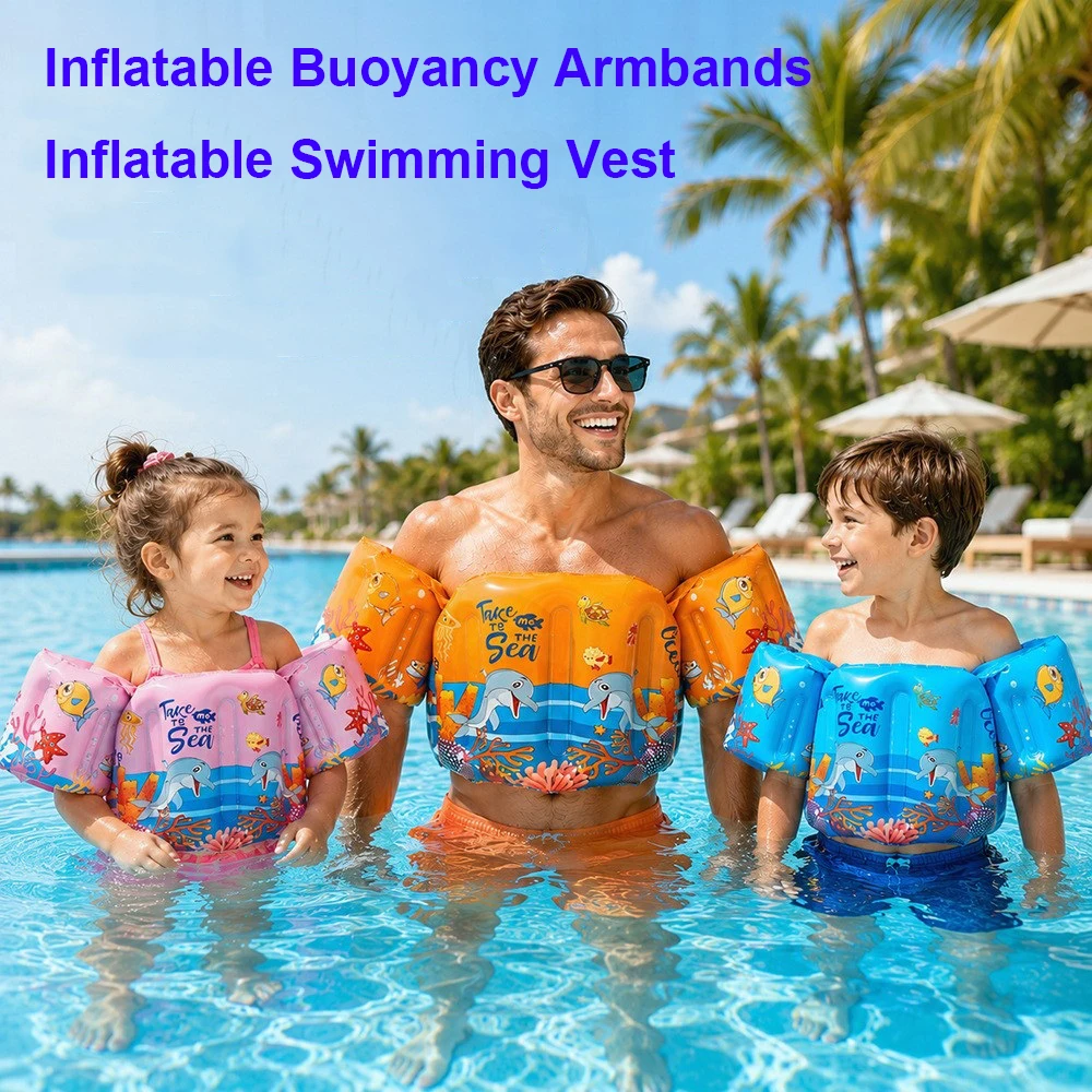 1Pcs Inflatable Swimming Vest Pool Float Pool Accessory Summer Water Sport Swim Pool Tube Inflatable Buoyancy Armbands
