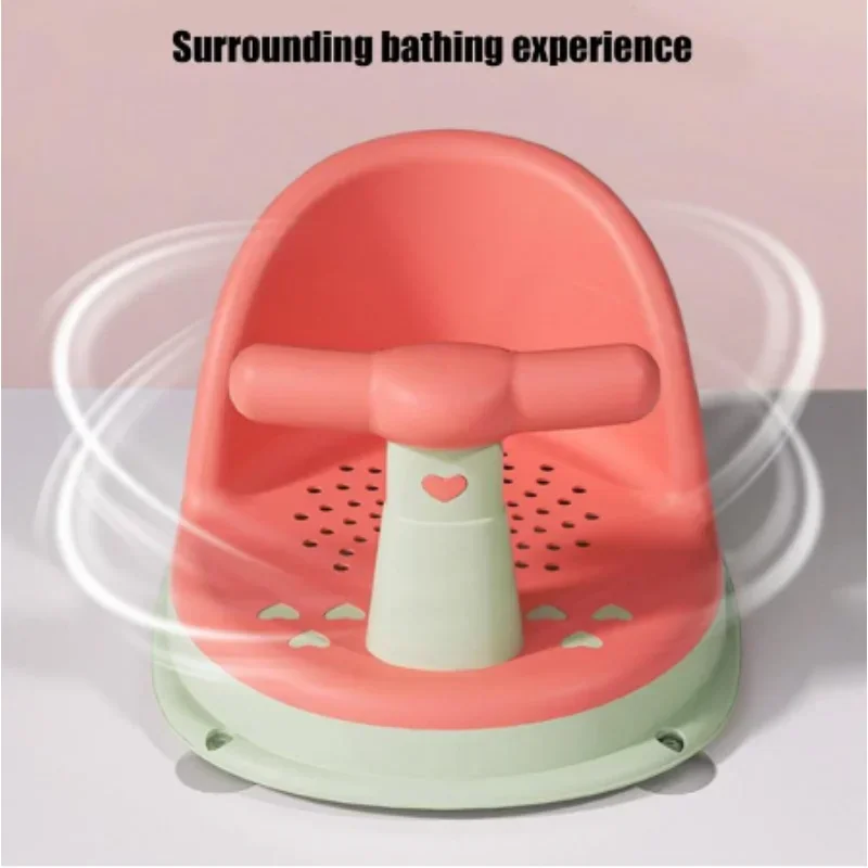 Baby bathtub seat is safe, non slip, and suitable for newborn baby care. Adorable shower seat for children aged 6-18 months