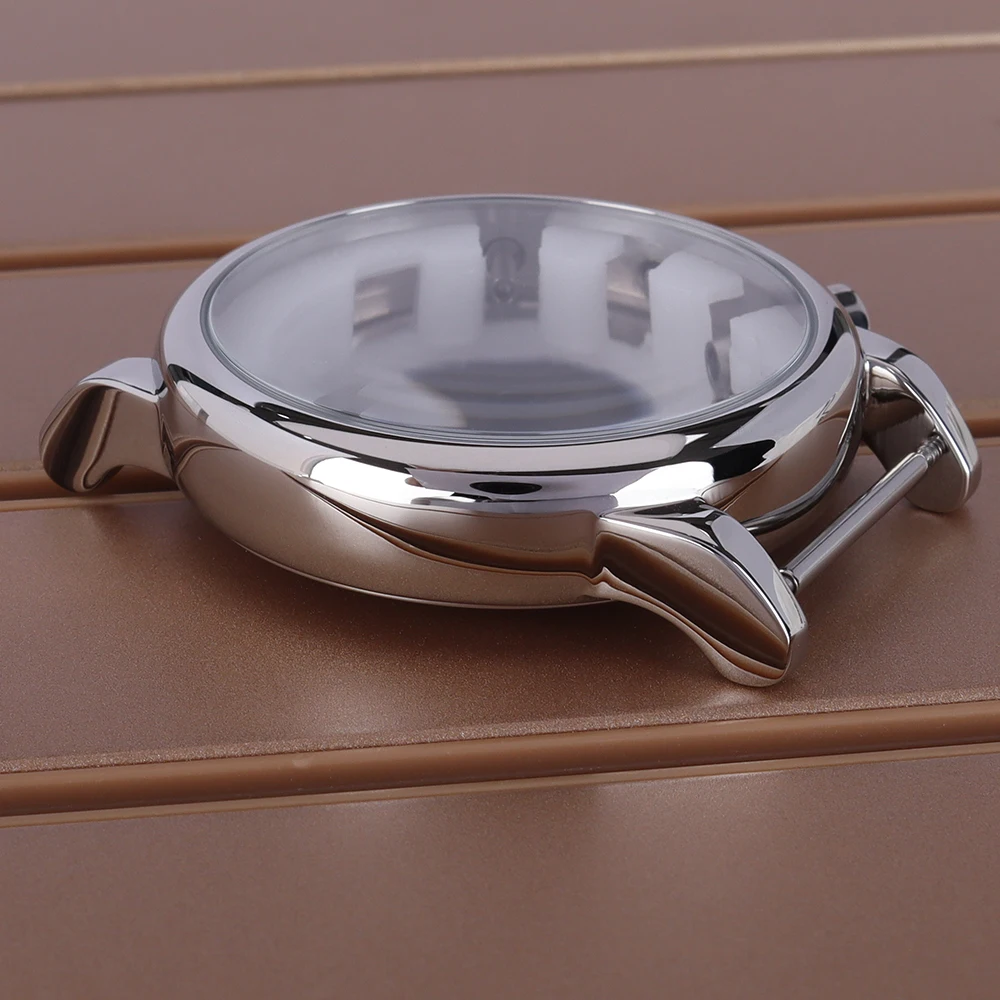 43mm Men's Water Resistant Watch Cases 316L Stainless Steel Parts Solid Bottom Cover For JS25 Movt 36.5mm Dial Watch Accessories