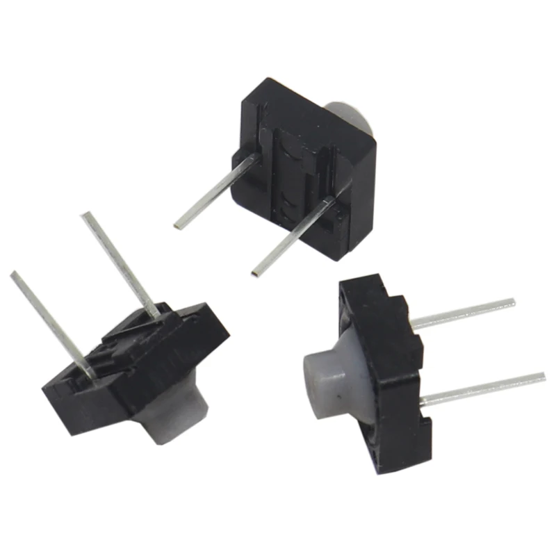 【100-10PCS】Touch   Pin 5H Silica Gel Silent Button Two Feet Pin Conductive Silicone Button switch 2pin 8x8x5 mm