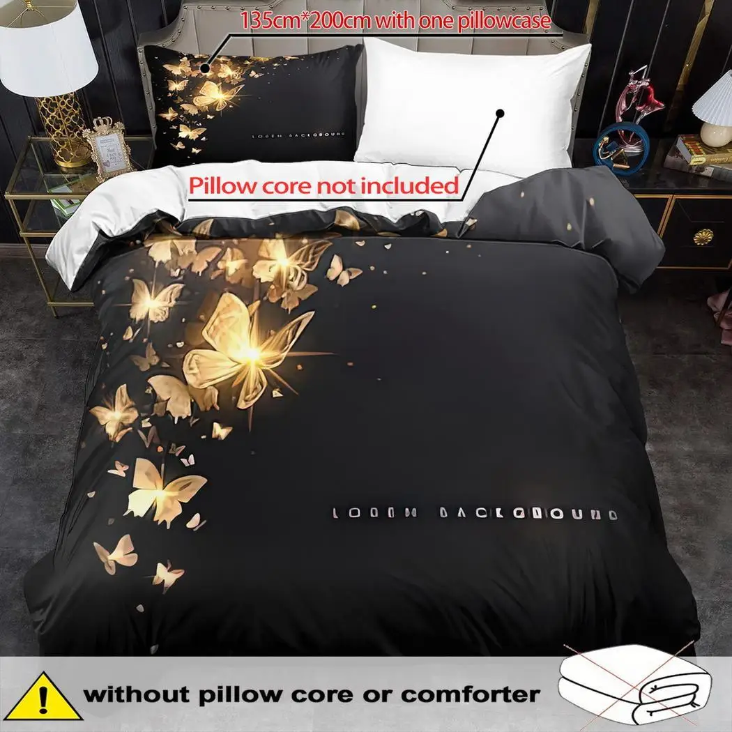 Christmas Duvet Cover Set Insect Pattern Duvet Cover Machine Washable 100% Polyester Duvet Cover Ultra Soft Brushed Bedding for Bedroom Hotel Dormitory