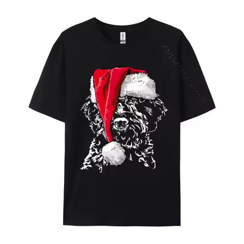 Funny Lagotto Romagnolo Christmas Dog T-Shirts Fitness Cotton Men Tees Printing Funny T Shirts Europe Prevalent T-Shirt