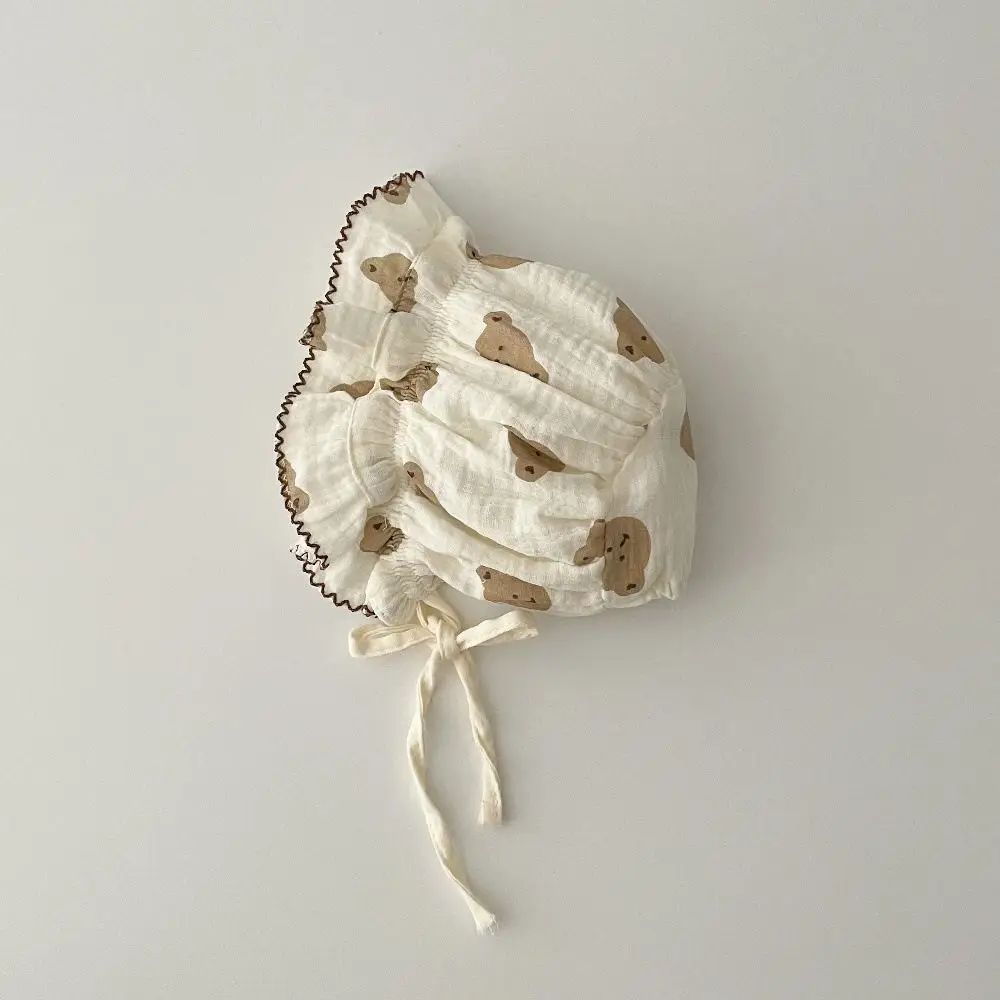 جديد القطن الخالص الطفل قبعة نقطة زهرة مطبوعة رقيقة قصر قبعة تنفس قبعة صغيرة الرضع الملحقات