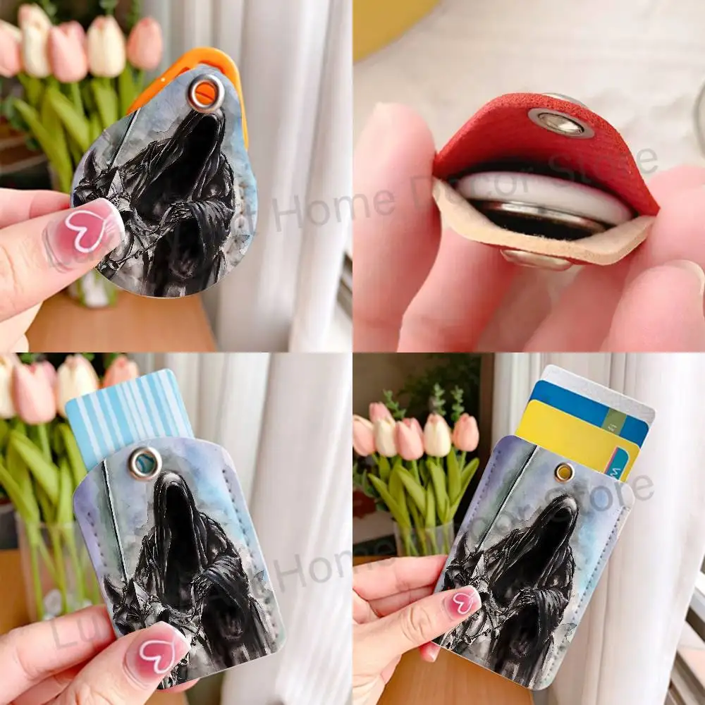L-Lords of the R-RingES-S Premium PU Leather Card for Daily Use Holder Card Case with Metal Carabiner Customizable Design