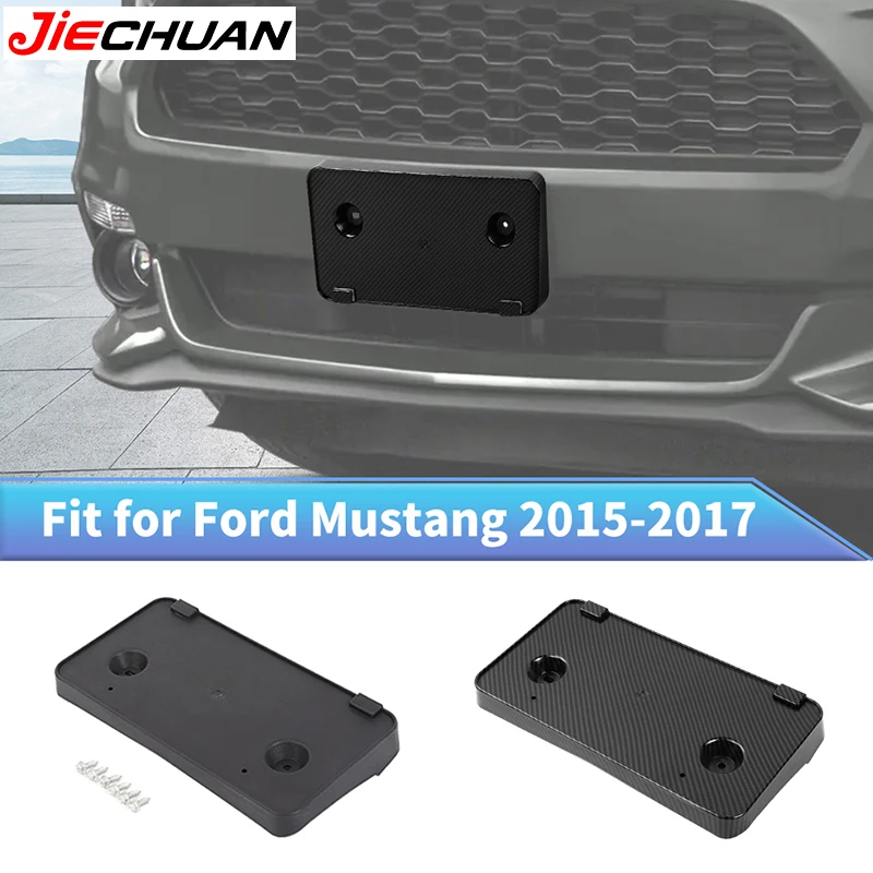 

JIECHUAN подходит для Ford Mustang 2015 2016 2017, автомобильный передний держатель номерного знака, ABS, автомобильный внешний кронштейн, аксессуары