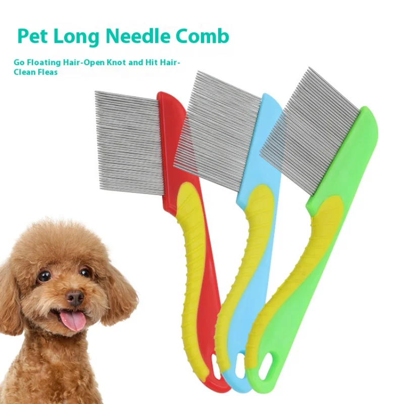 

2-Pack Pet Flea Comb Set for Dogs & Cats – Stainless Steel Lice & Knot Remover, Dual-Sided Seahorse Design Grooming Tool