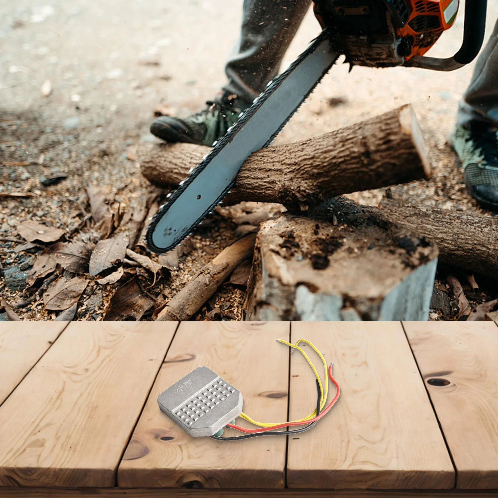 Home Gardening Lithium Battery Chain Saw Board Battery Operated Chain Saw Control Black Color Chain Saw Accessory