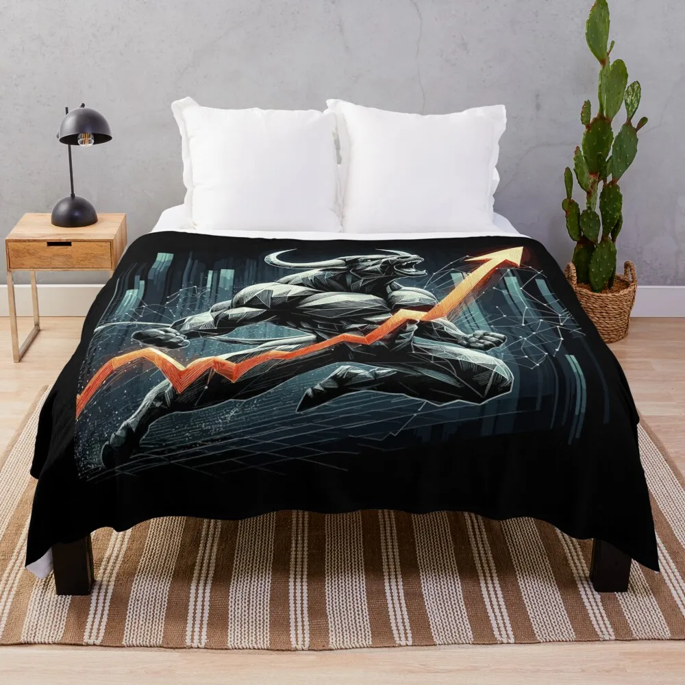 

Finance Stocks Taurus Bull Wall Street Gift Throw Blanket Decorative Sofa Bed Fashionable manga Personalized Gift Blankets