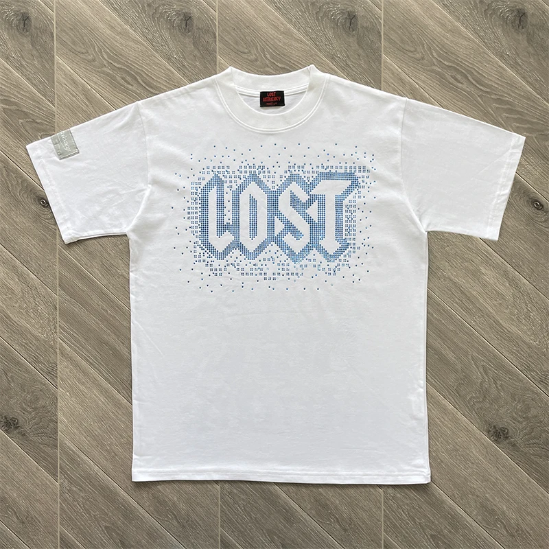 تي شيرت كاجوال بأكمام قصيرة من القطن الخالص للرجال والنساء مرصع بالألماس #2