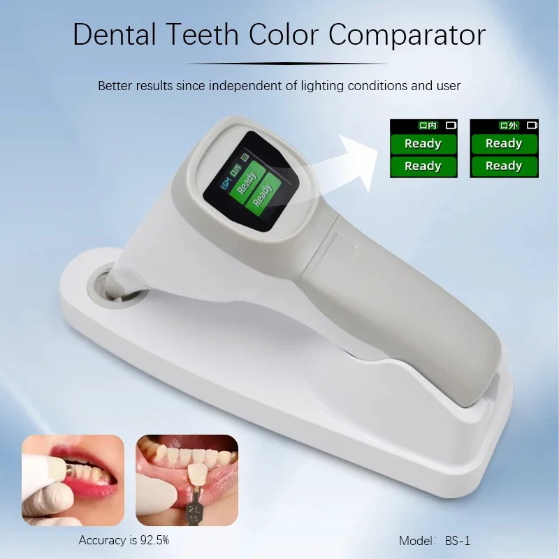 Digital Dental Shade Guide - Wireless Photoelectric Tooth Color Comparator with LCD Screen, 0.5ΔE Accuracy for Veneer/Crown