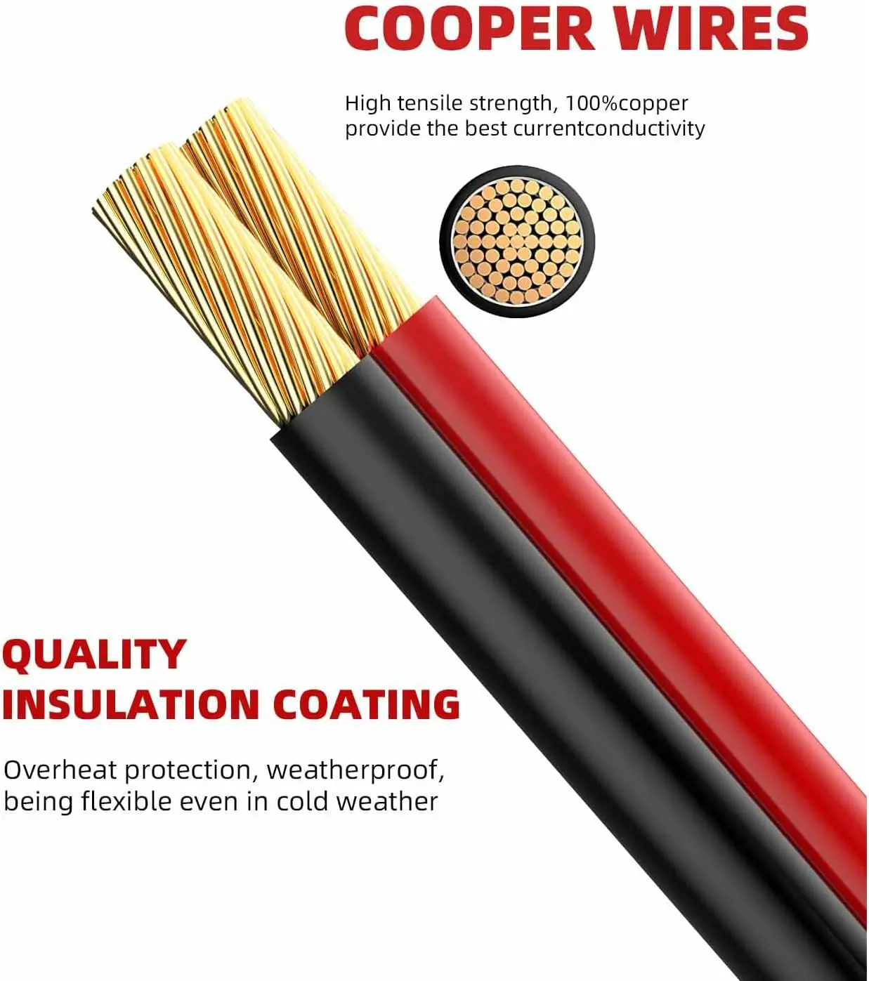 كابل تمديد SAE إلى SAE 12AWG، سلك طاقة تيار مستمر 3.3FT للألواح الشمسية والسيارات والمركبات الترفيهية والشاحنات والقوارب #5