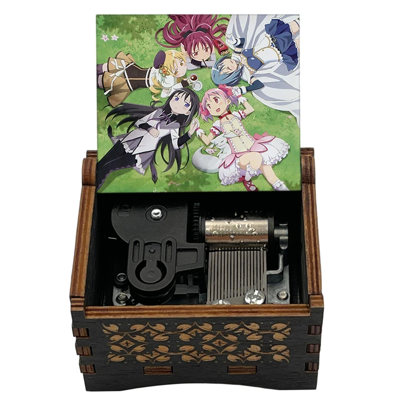 Anime Puella Magi Madoka Magica Interlude 《Sis puella magica!》Adapted Wooden Music Box Festival Party Gifts For Friends