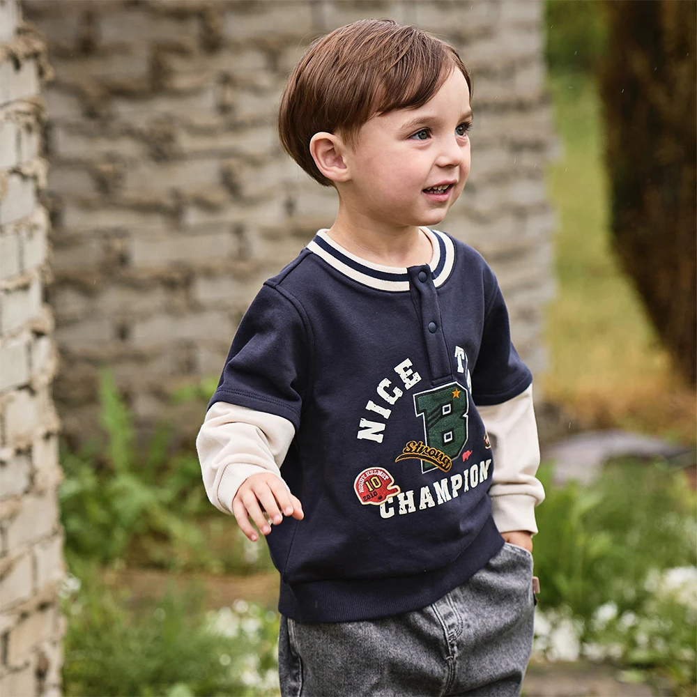 Dave Bella Boy Outerwear Hoodie Long Sleeve Spring Autumn Pullover Top Children Cartoon Shirt Brother Casual Clothing DB3252465