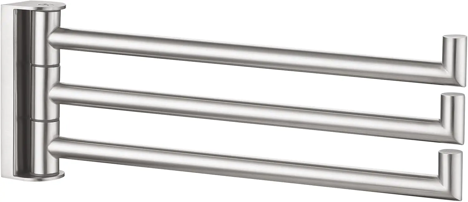 

Вращающийся держатель для полотенец с 3 перекладинами, отделка из матового никеля, настенная полка для ванной комнаты из нержавеющей стали 304