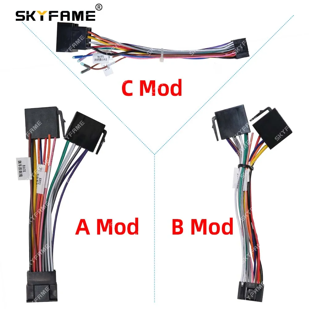 

SKYFAME Car 16pin To ISO Wiring Harness Adapter For ISO Android Radio Power Cable