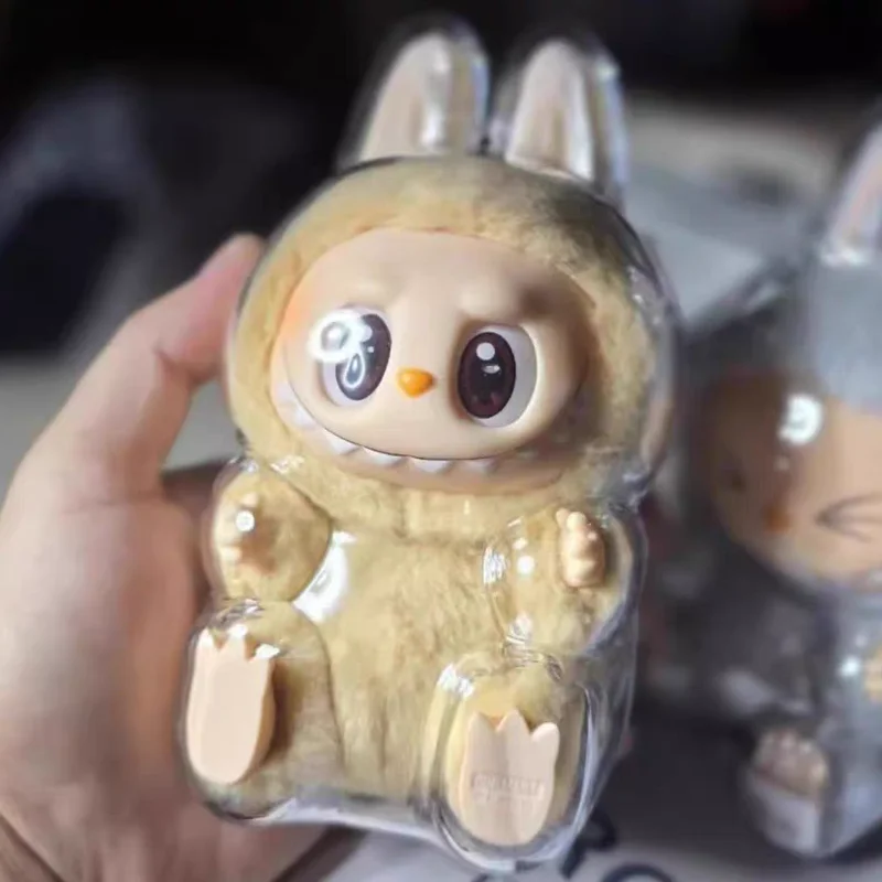 Baru populer monster transparan penutup pelindung Labubu 2 tas debu liontin boneka Aksesori kotak penyimpanan boneka vinil