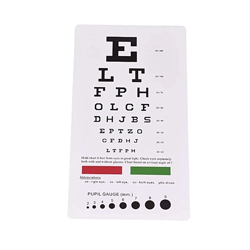 Double Side Eye Chart / PD Ruler / Eye Occluder Eye Chart for Test Drop ship