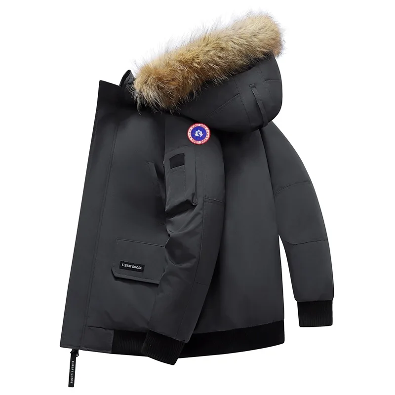 Chaqueta corta gruesa de plumas de pato blanco para hombre, abrigo cálido de invierno, chaqueta de piloto, prendas de vestir exteriores para parejas, transpirable, impermeable