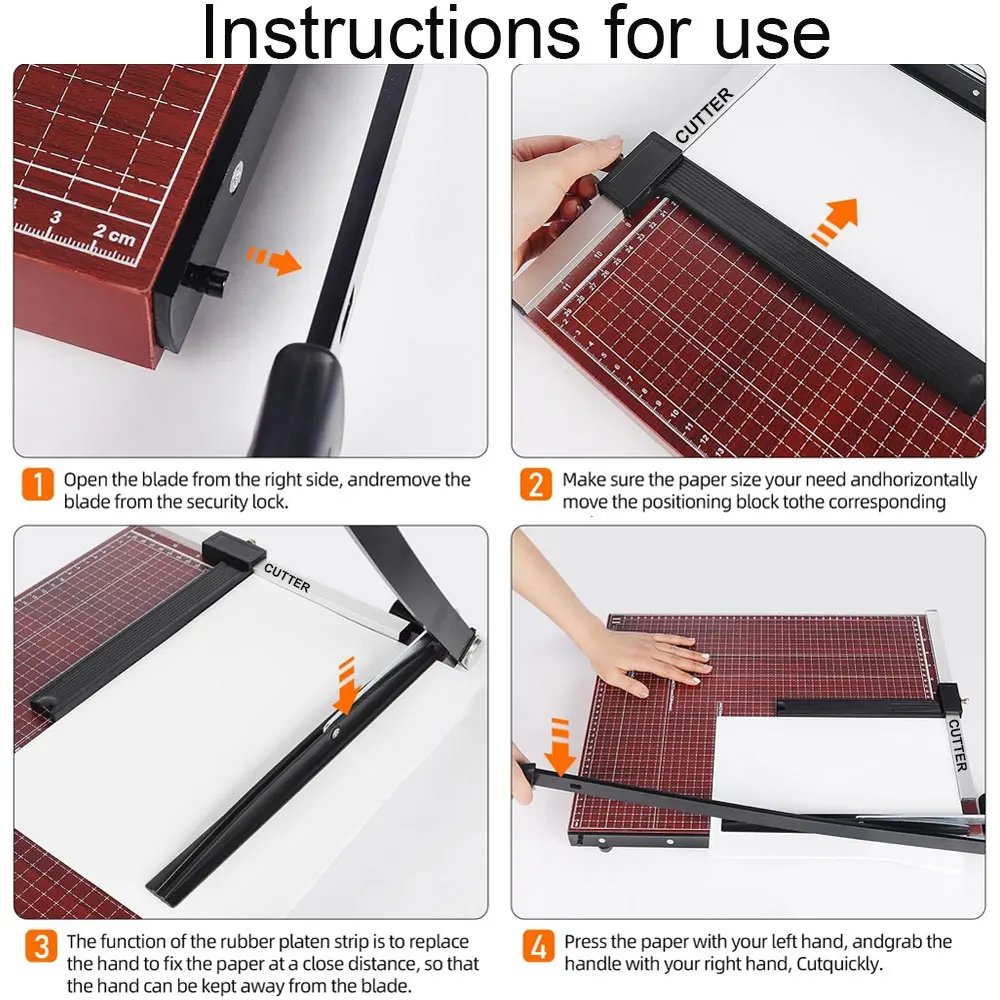 قاطعة بطاقات الورق الاحترافية مقاس A4، يمكنها قطع 12 ورقة من الورق، طول القطع 12 بوصة، مناسبة لقطع الورق للاستخدام المكتبي. #3