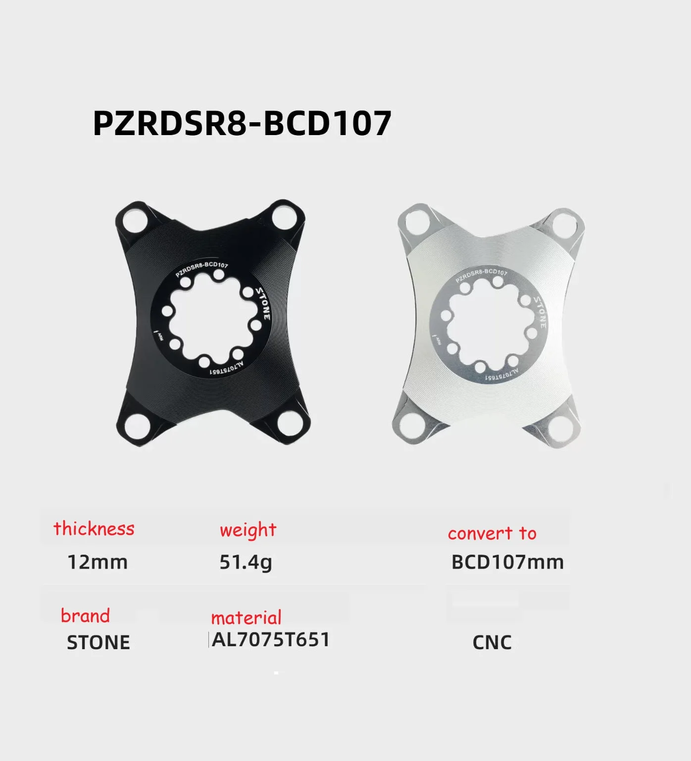 

to BCD107 Double Chainring or Single Ring Spider for Sram 8 bolts Force AXS RED Rival Quaro Crank