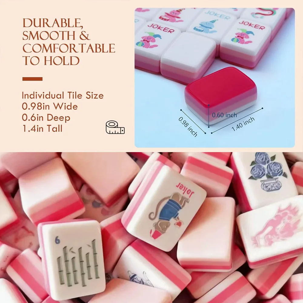 Four-Layer Acrylic Light Pink American Mahjong Tiles Vintage Themed 160pcs Tiles Mahjong Set Portable Travel Game for Party Gift S53476d6fae2545e2a040ef9c68ae161d8