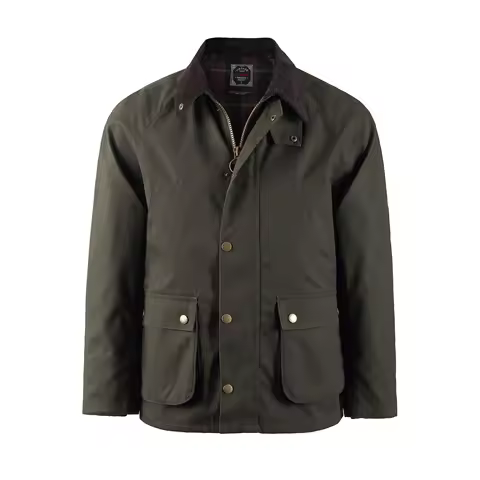 American Retro Safari Oil Wax Jacket Amekaji Waterproof Trench Coat for Men 60% Cashmere Lining Thickened Waist-Tailored Coat