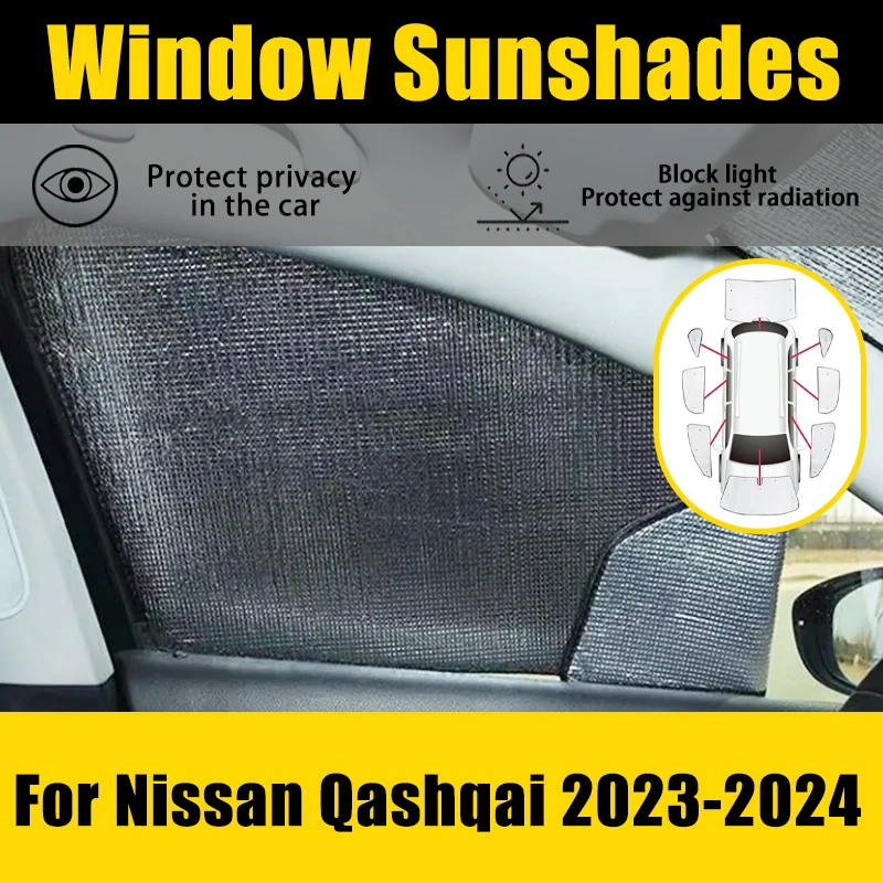 

For Nissan Qashqai J12 2023 2024 Anti-UV Cover Sun Visor Car Parasol Window Protector Windshield Sunshade Coverage Accessories