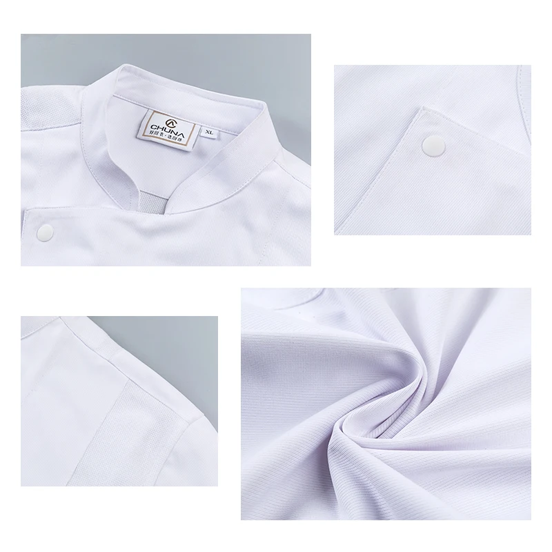 Food Service Men Chef Uniform Kitchen Jacket  Hotel Cooking Shirt Summer Restaurant Work Clothes Bakery Cafe Waiter Overalls