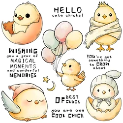 Mangocraft Cute Cartoon Chicken Cutting Dies Clear Stamp Easter DIY Scrapbooking Metal Dies Silicone Stamp For Cards Album Decor