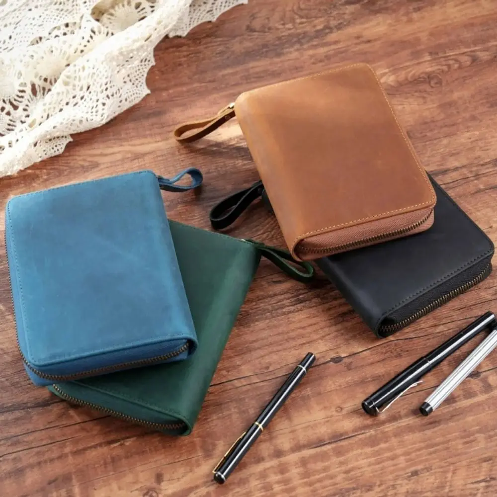 جديد جلد A6 غطاء للكمبيوتر الدفتري الإبداعية لينة 5-فتحة القلم حقيبة دائم متعدد الوظائف سستة التفاف ل Hobonichi/Stalogy/Midori