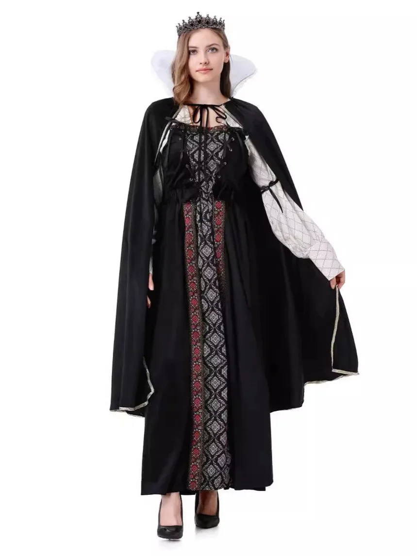 

Halloween Medieval Queen Role Play Dress Set Vintage Court Style Queen Performance Gown Women's Traditional Costume Hanfu