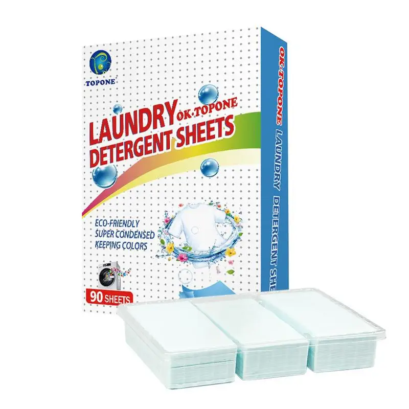 Laundry Detergent Sheets Ultra Concentrated Laundry Strips Non-Fluorescent Brightening Agent Stain Removal Laundry Washing Tool