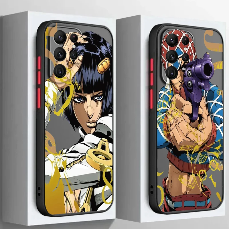 

J-JoJos B-Bizarre Adventure Frosted Translucent For Samsung Galaxy S24 S23 S22 S21 S20 FE S10 S9 S8 Plus Ultra Pro 5G Matte