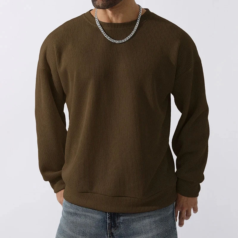 

Casual Knitwear Mens Sweater 2024 Spring Fall Long Sleeve O Neck Fashion Sweaters Knit Pure Color Simple Jumper Tops Men Clothes