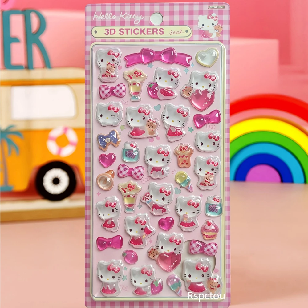 1 Stück Niedliche Kuromi Melody 3D Stereoskopische Relief-Kristallaufkleber DIY Handy Scrapbook Gepäck Lustige Cartoon-Aufkleber Dekoration Spielzeug – Detail 6