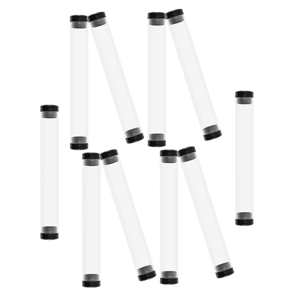 

10 Pcs Cylindrical Crystal Box 151x21mm Black Empty Pencil Case Transparent Display Storage Gift Idea for Pen Enthusiasts