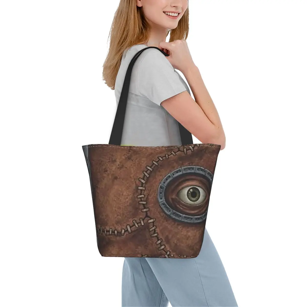 

Hocus The Spell Book Pocus Horror TV Movie Сумка для покупок Холст Большая вместительная сумка на плечо Сумка для покупок Бакалея Женская сумка