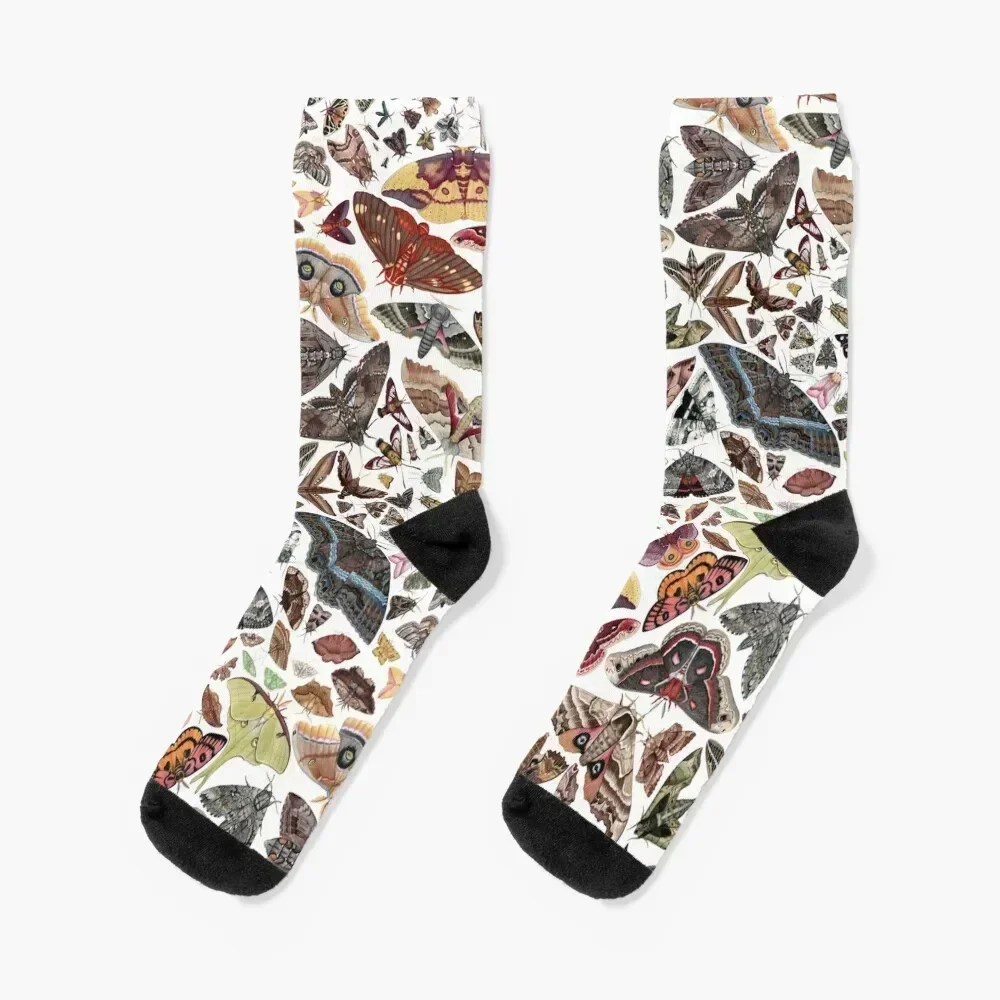 

Moths of North America Pattern Socks cotton ankle winter thermal christmass gift Man Socks Women's