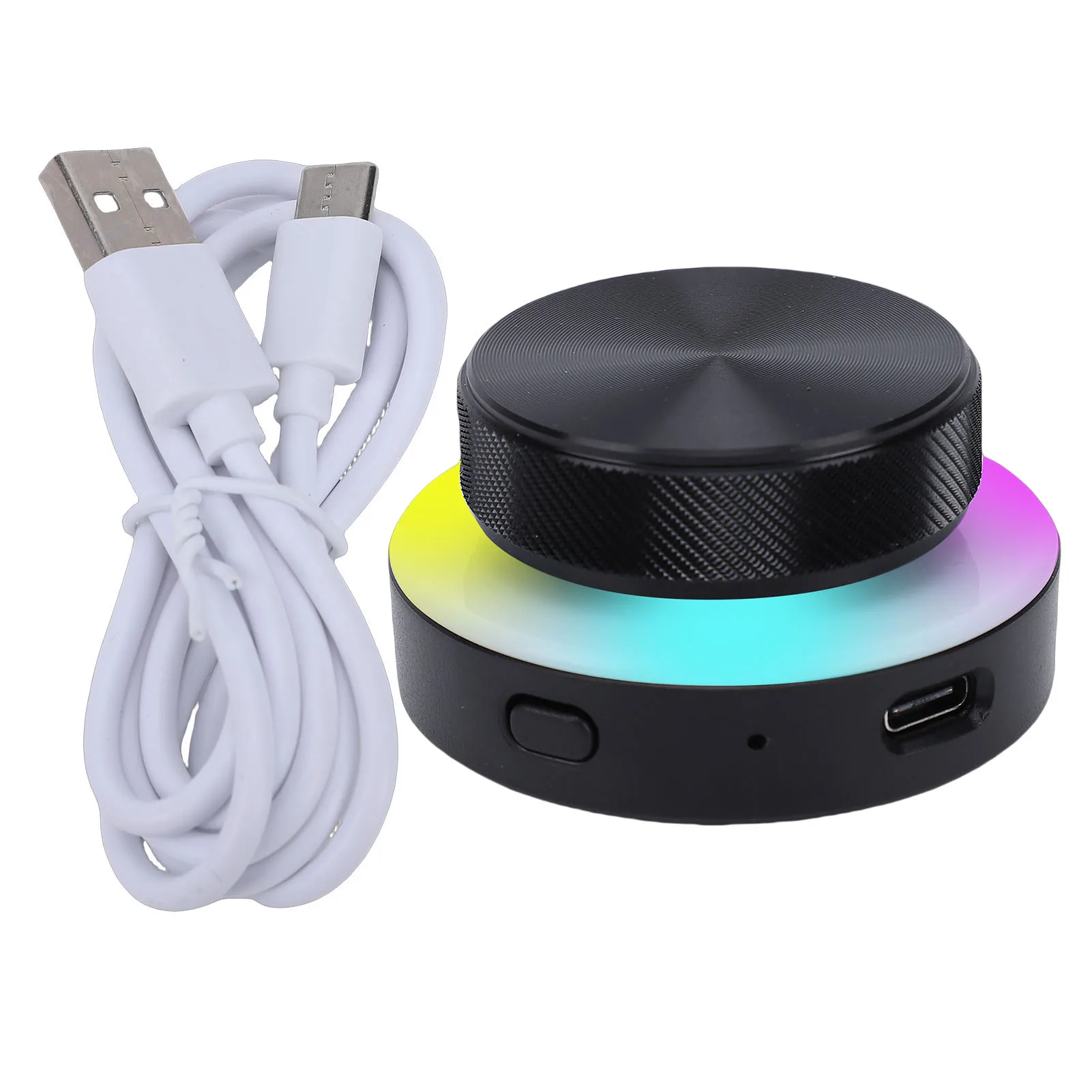 

Customizable Knob Controller 2.4G BT USB C Connection Volume Control Knob with RGB Light for PC Phone Tablet Laptop
