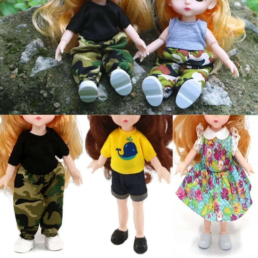 High Quality Casual Wear 16~17cm Doll Clothes 20 Styles Rompers T-shirt Hat Fashion Doll Clothes for 16~17cm Doll