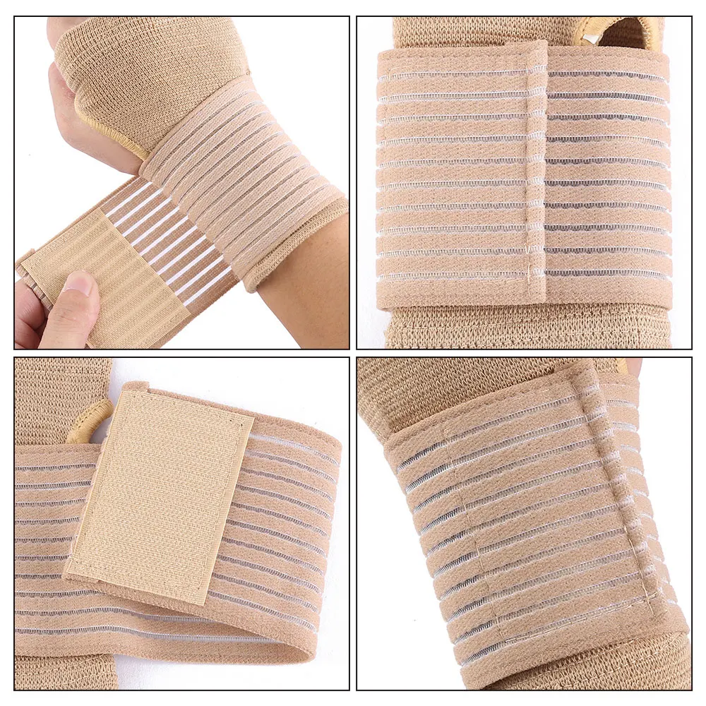 1 Pair Elastic Bandage Wrist Guard Support Arthritis Sprain Band Carpal Protector Hand Brace Accessories Sports Safety Wristband