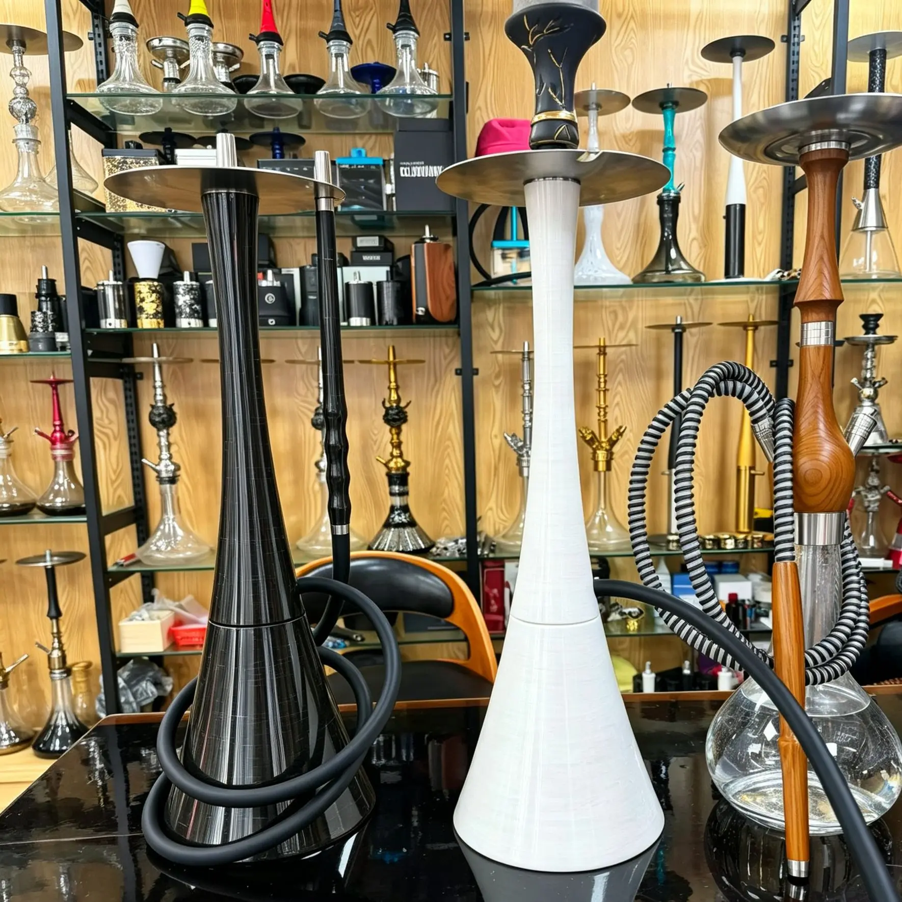 Ro-den Egoisto White and Black Hookah Cigarette Set, Luxury Light Luxury Marble Ro-den Hookah