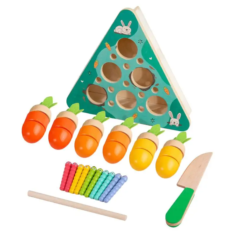 Cenoura Harvest Game for Toddler, Montessori Toy, Educacional, STEM, Habilidades Motoras Finas, Worm Catching, Crianças, Meninas, Meninos