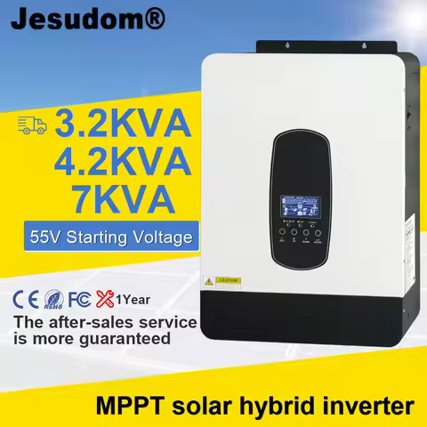 3800W 6200W Off Grid Hybrid Solar Inverter 220V 80A MPPT Solar Charger Controller 55-450v Pure Sine Wave Inverter