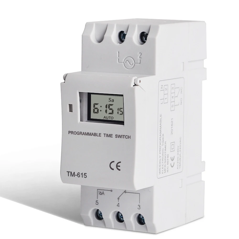 Power Timer โปรแกรมสวิทช์รีเลย์ 16A รายสัปดาห์แบตเตอรี่ TE 4163 1 min ~ 168hrs ช่วงจับเวลาจอแสดงผล LCD