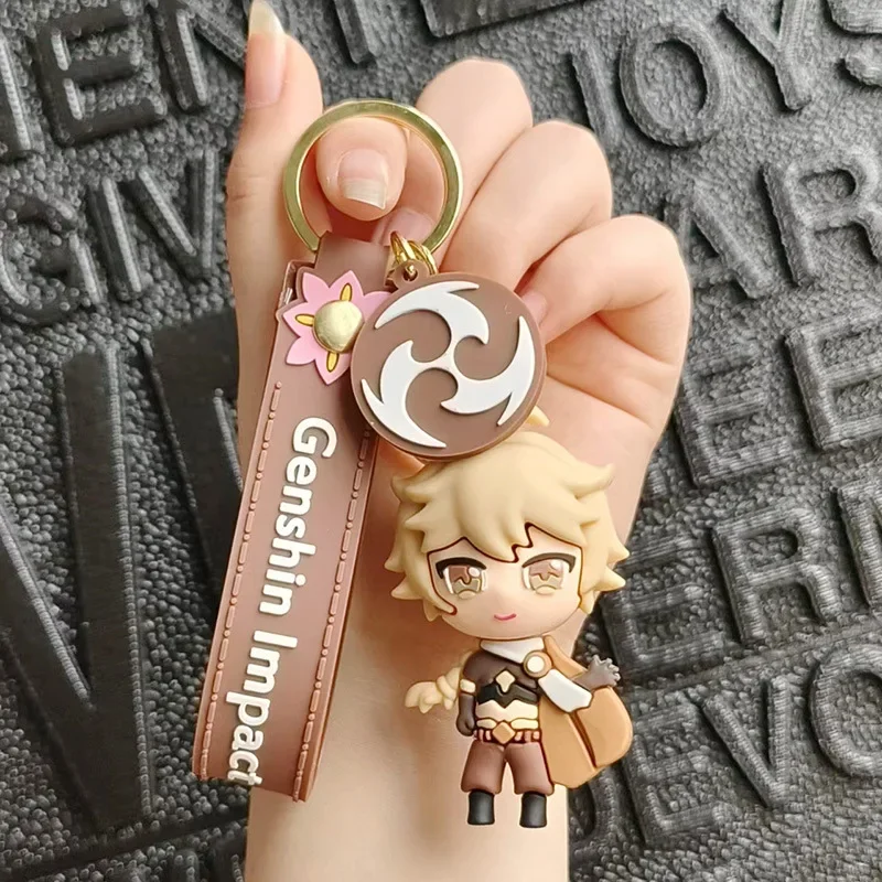 Hot Game Impact Game Figurines Aether Silicone Key Chains Kawaii Boy Hero Pendant Fashion Jewelry Game Cosplay Props Gifts Toys